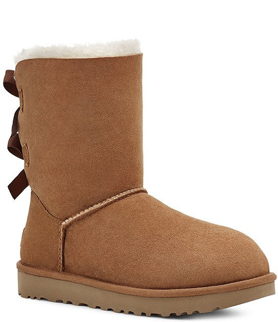 UGG BAILEY BOW II SUEDE - CHESTNUT / TODDLERS