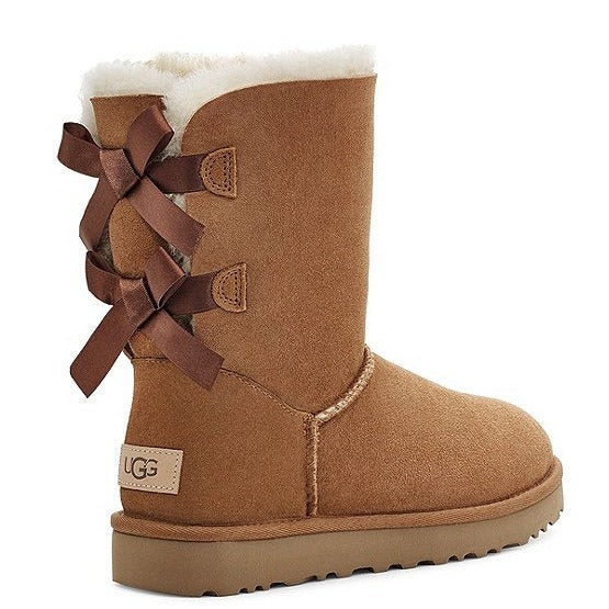 UGG BAILEY BOW II SUEDE - CHESTNUT / TODDLERS