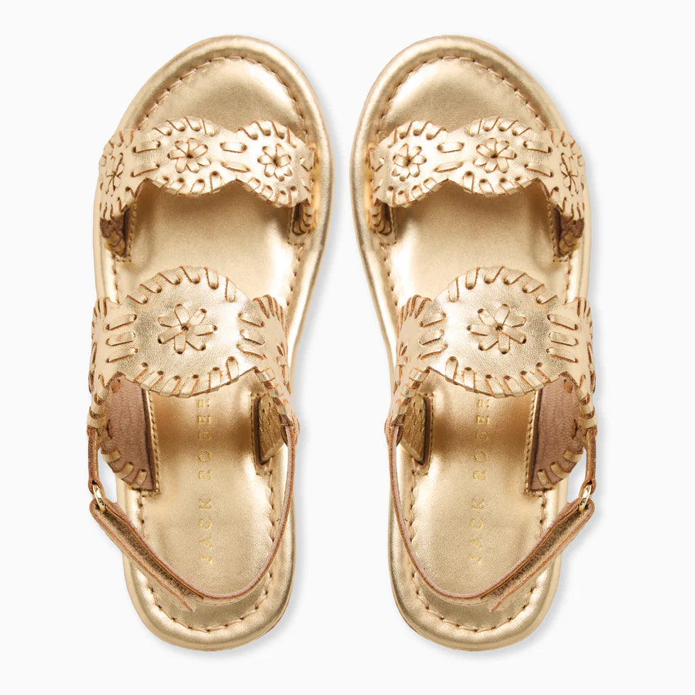 JACK ROGERS GIRLS LAUREN HIGH WEDGE-PLATINUM