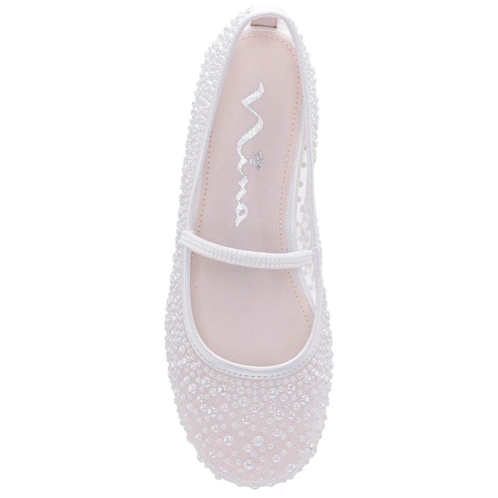 NINA GIRLS JAX BALLET FLAT-PEARL