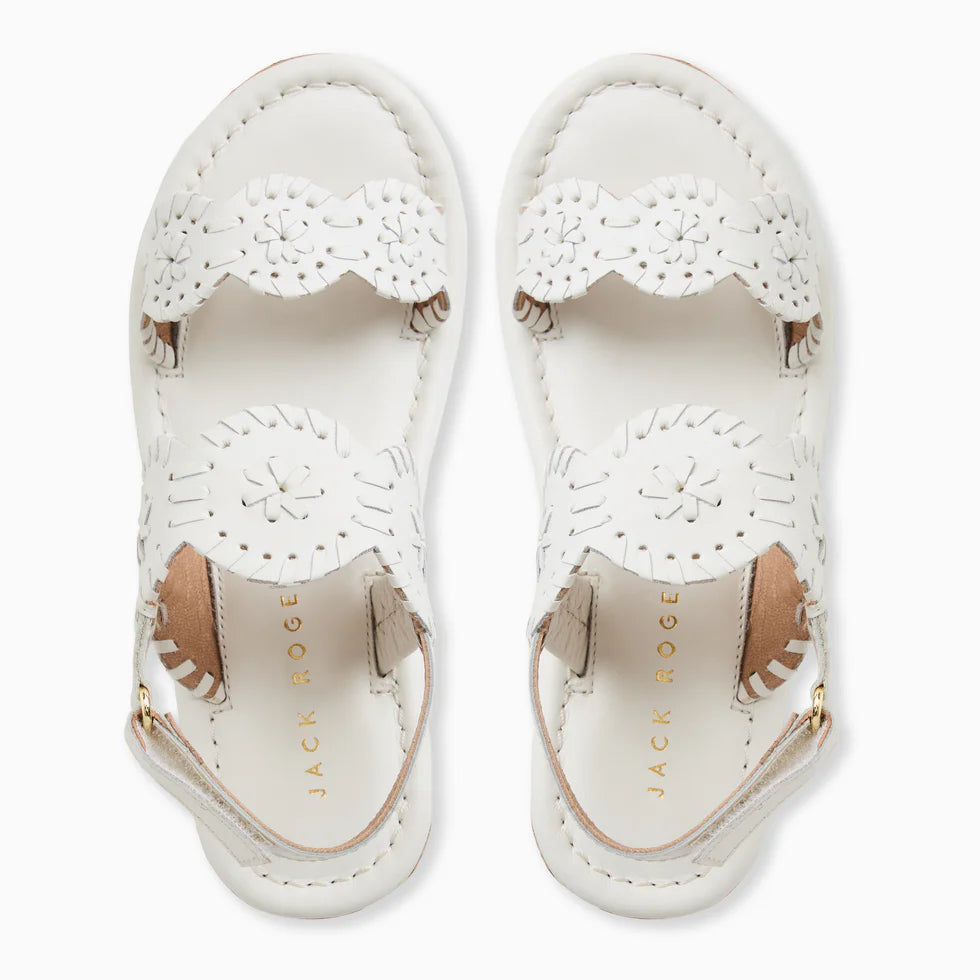 JACK ROGERS GIRLS LAUREN HIGH WEDGE-WHITE