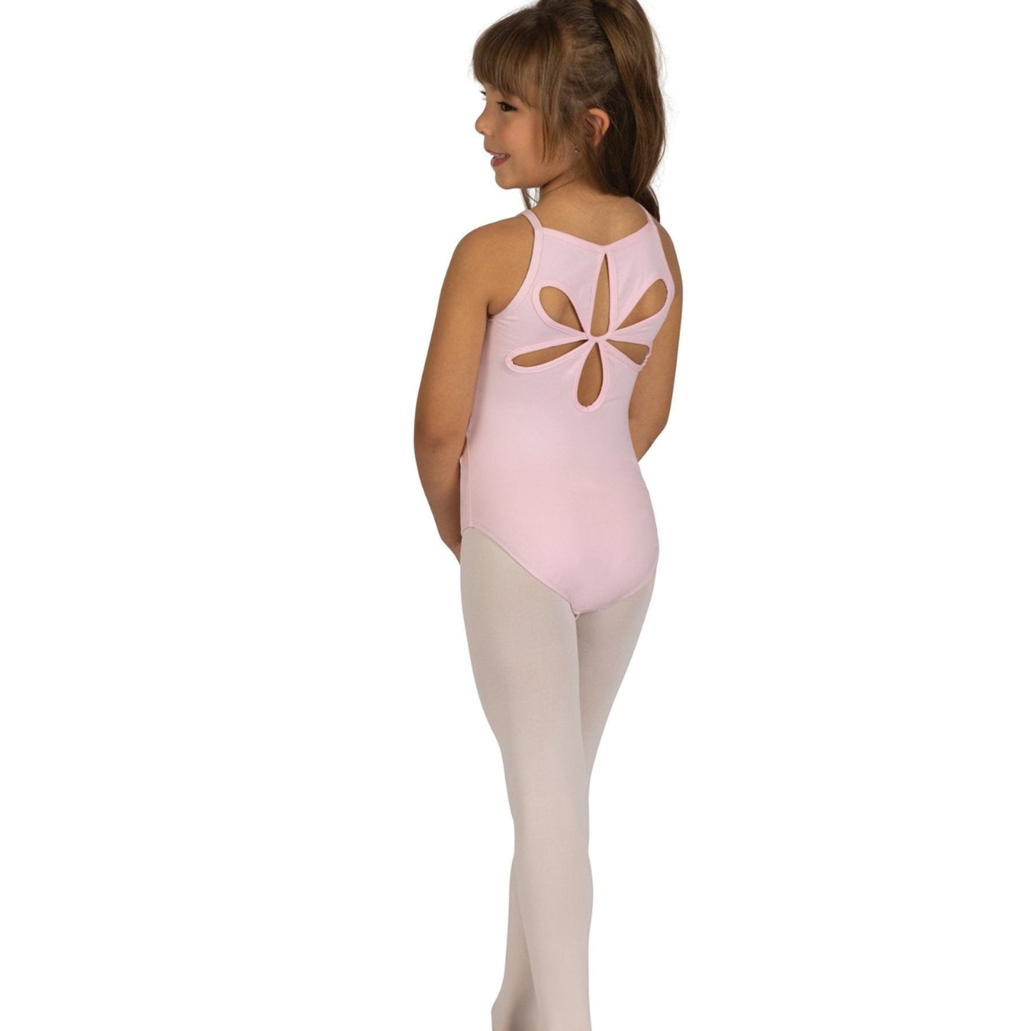 FLOWER BACK LEOTARD-PINK