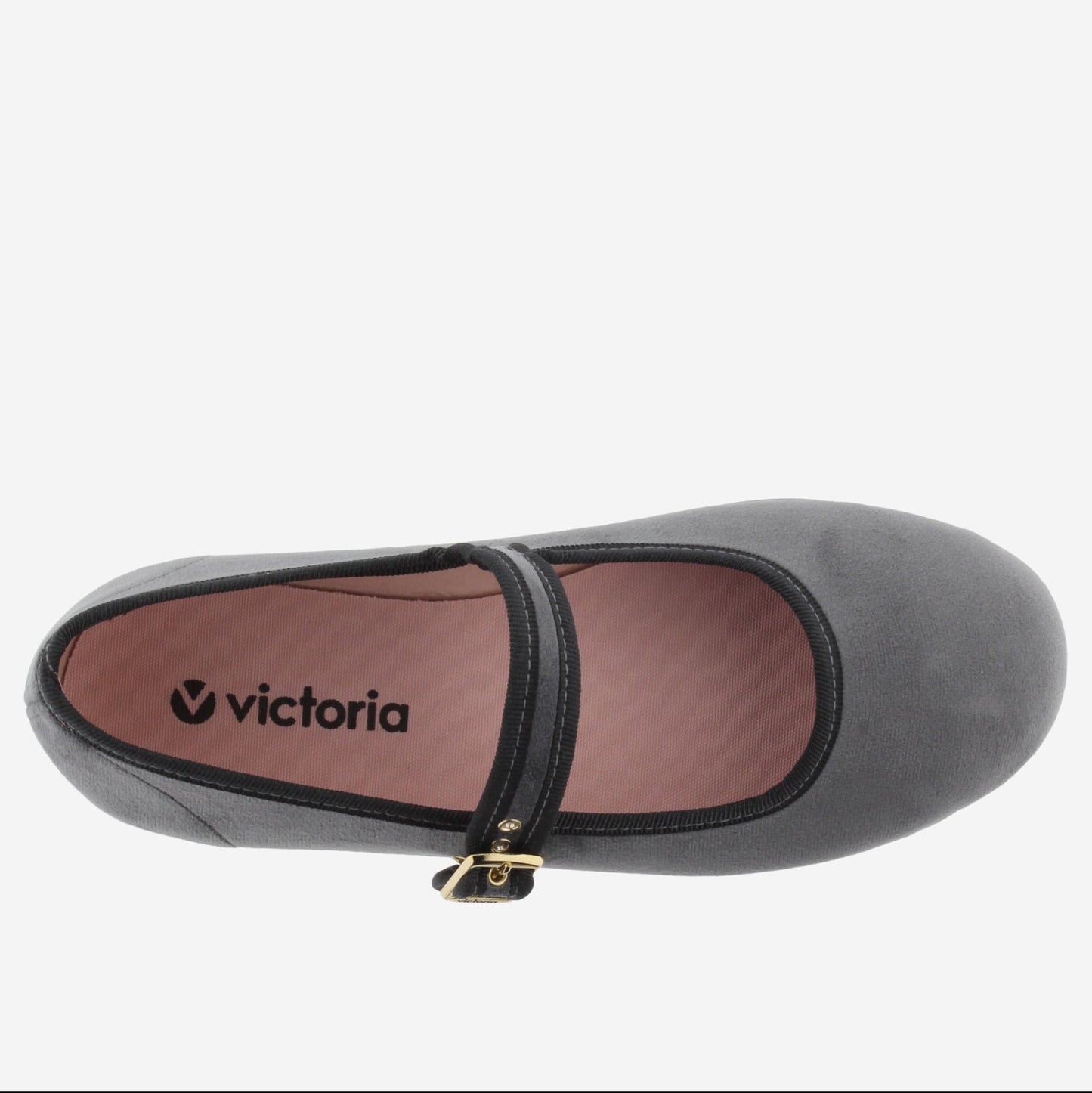 VICTORIA LADIES VELVET BALLET FLAT - GRIS