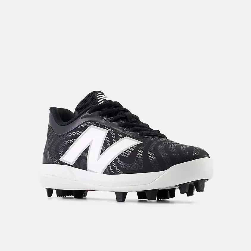 New Balance Kids 4040v7 Youth Rubber Molded Baseball Shoes Black White Size 6.5