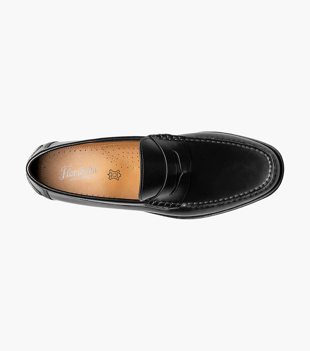 The Florsheim Berkley Flex Penny Loafer features a soft genuine handsewn leather upper with a stylish beef roll and stacked heel. Whether you dress them up with a sport coat or dress them down with a pair of jeans, the Berkley Flex elevates anything you wear.