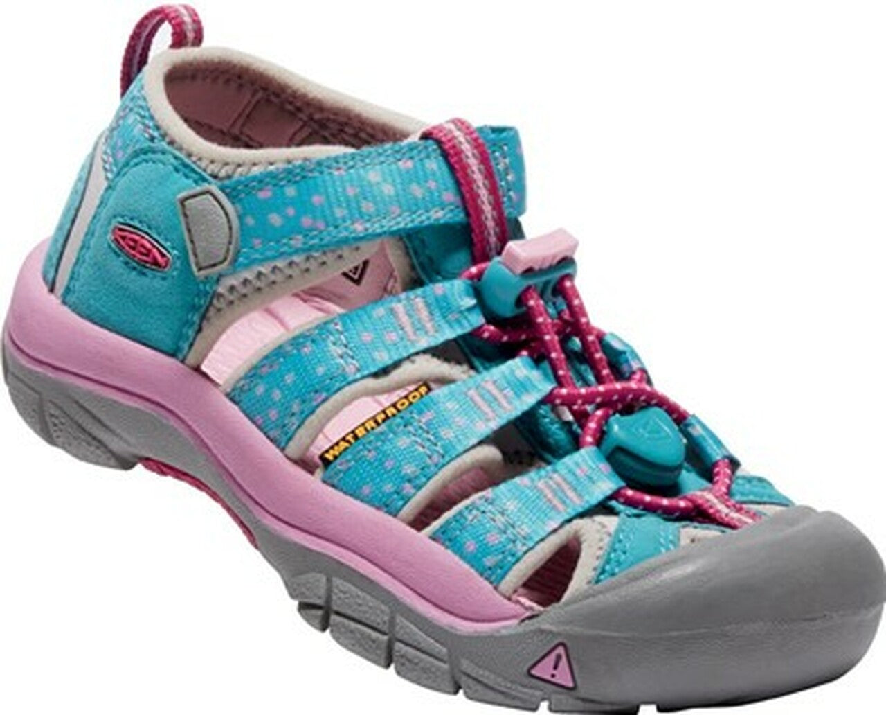 The supportive Keen Newport H2 sandal can take anything a kid can dish out. An adjustable hook-and-loop strap lets kids put them on themselves, and quick-drying webbing is perfect in and out of the water. Hook and loop strap over instep PFC-Free materials Secure fit lace capture system All KEEN water sandals are machine washable. Use a small amount of detergent, wash on gentle cycle and air dry.