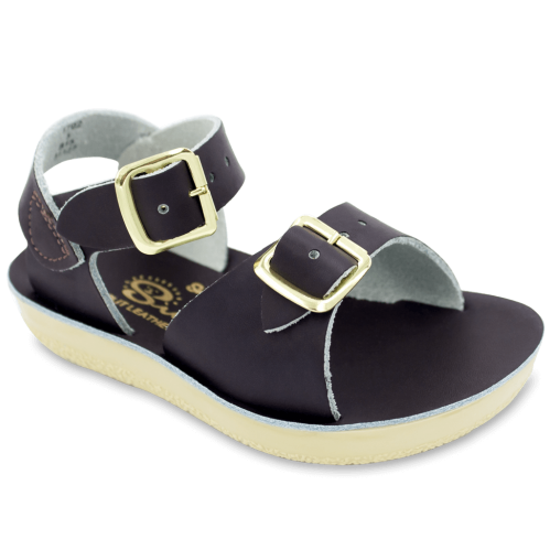The Sun-San® Surfer is a classic two-strap sandal that’s perfect for younger feet. With an adjustable toe buckle and ankle strap, they are great for both wide and narrow feet. The lightweight, cushioned urethane sole make these comfortable to wear all day long. Rust-proof brass buckles and scuff-resistant, water friendly genuine leather make them ideal for in-and-out of water wear. They clean up so easily, and with proper care will last for years.