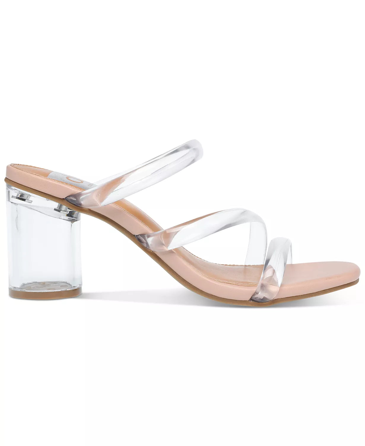 A mix of slender straps and a bold block heel come together for a sleek, modern look with these Myla sandals from DV Dolce Vita. 2-3/4" block heel Square-toe slip-on sandals Manmade upper; unlined; manmade sole Imported