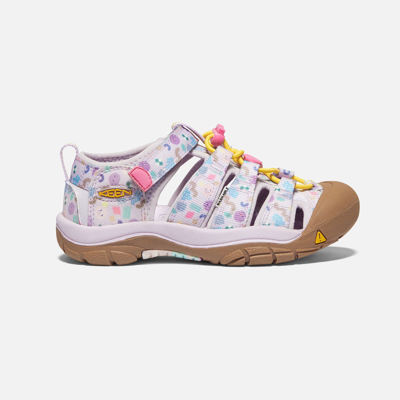 The supportive Keen Newport H2 sandal can take anything a kid can dish out. An adjustable hook-and-loop strap lets kids put them on themselves, and quick-drying webbing is perfect in and out of the water. Hook and loop strap over instep PFC-Free materials Secure fit lace capture system All KEEN water sandals are machine washable. Use a small amount of detergent, wash on gentle cycle and air dry.