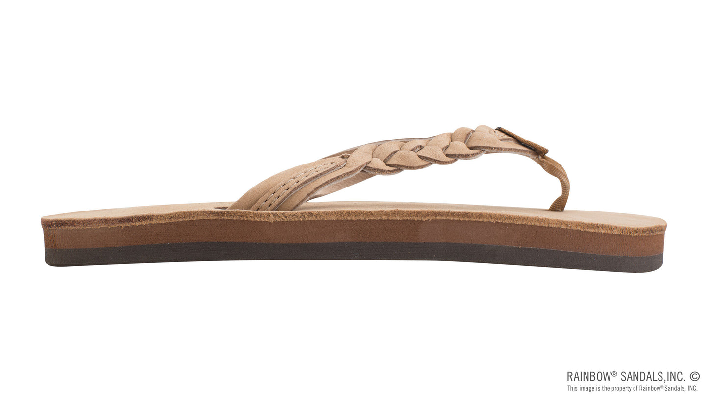 RAINBOW KIDS FLIRTY BRAIDY SANDAL-SIERRA BROWN
