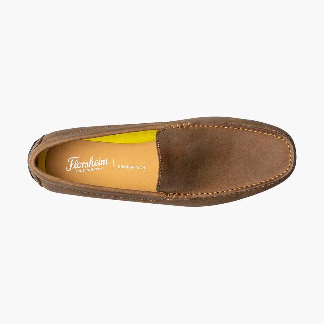 FLORSHEIM MENS MOTOR VENETIAN LOAFER-CRAZY HORSE BROWN