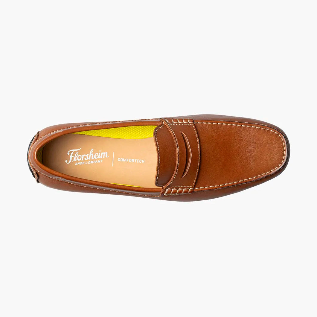 FLORSHEIM MENS MOTOR SMOOTH PENNY DRIVER-COGNAC