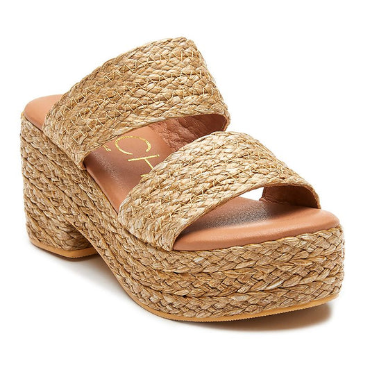 BEACH BY MATISSE WOMENS OCEAN AVE PLATFORM SANDAL-COGNAC