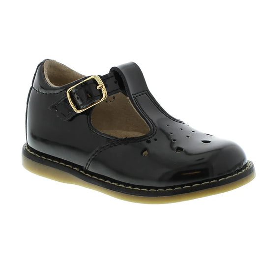 FOOTMATES HARPER HIGH-TOP T-STRAP WALKER-BLACK PATENT