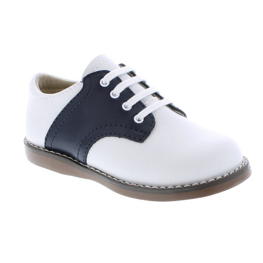 FOOTMATES CHILD'S CHEER SADDLE OXFORD -WHITE/NAVY