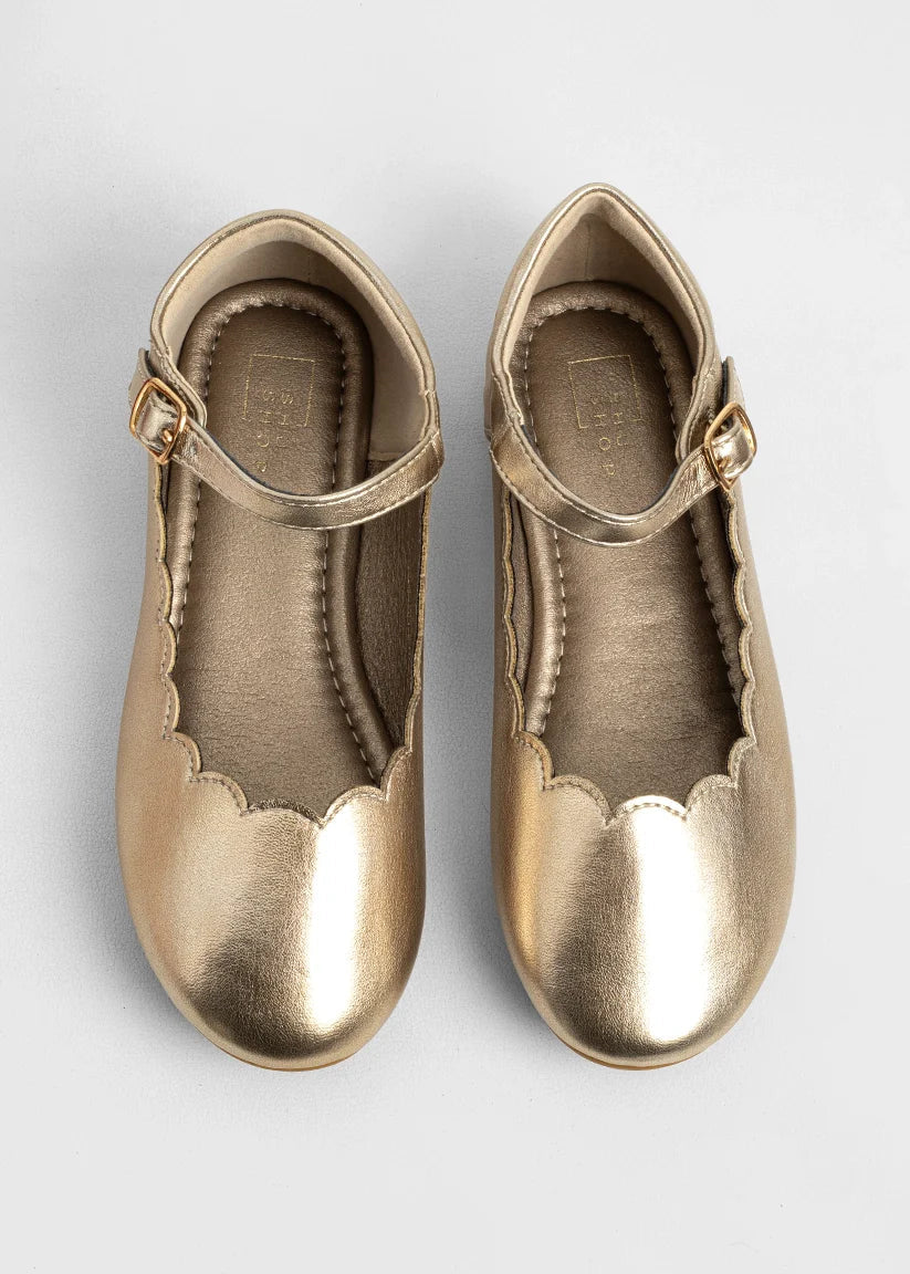 SHU SHOP LITTLE GIRL'S AGATHA GOLD MARY JANE