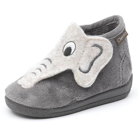 CIENTA TODDLER ELEPHANT SLIPPERS-GREY