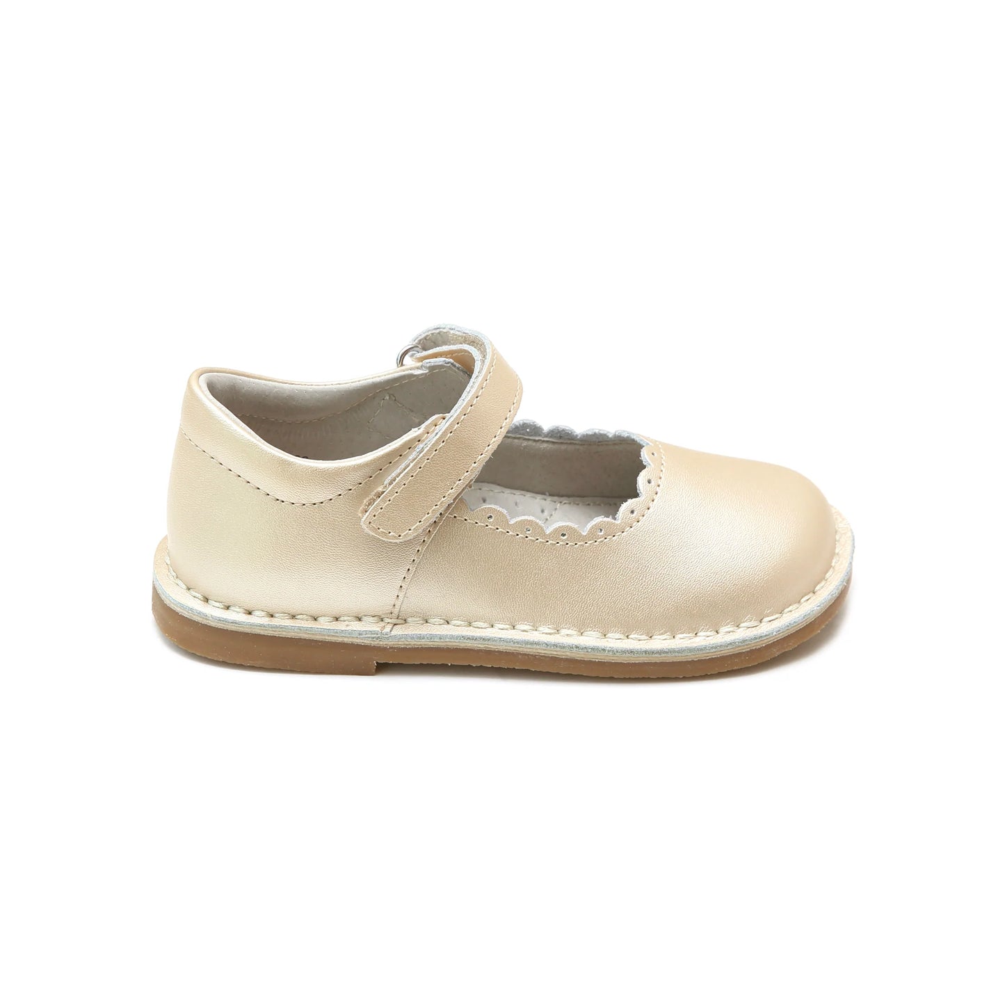 LAMOUR GIRLS CAITLIN VELCRO MARY JANE-CHAMPAGNE