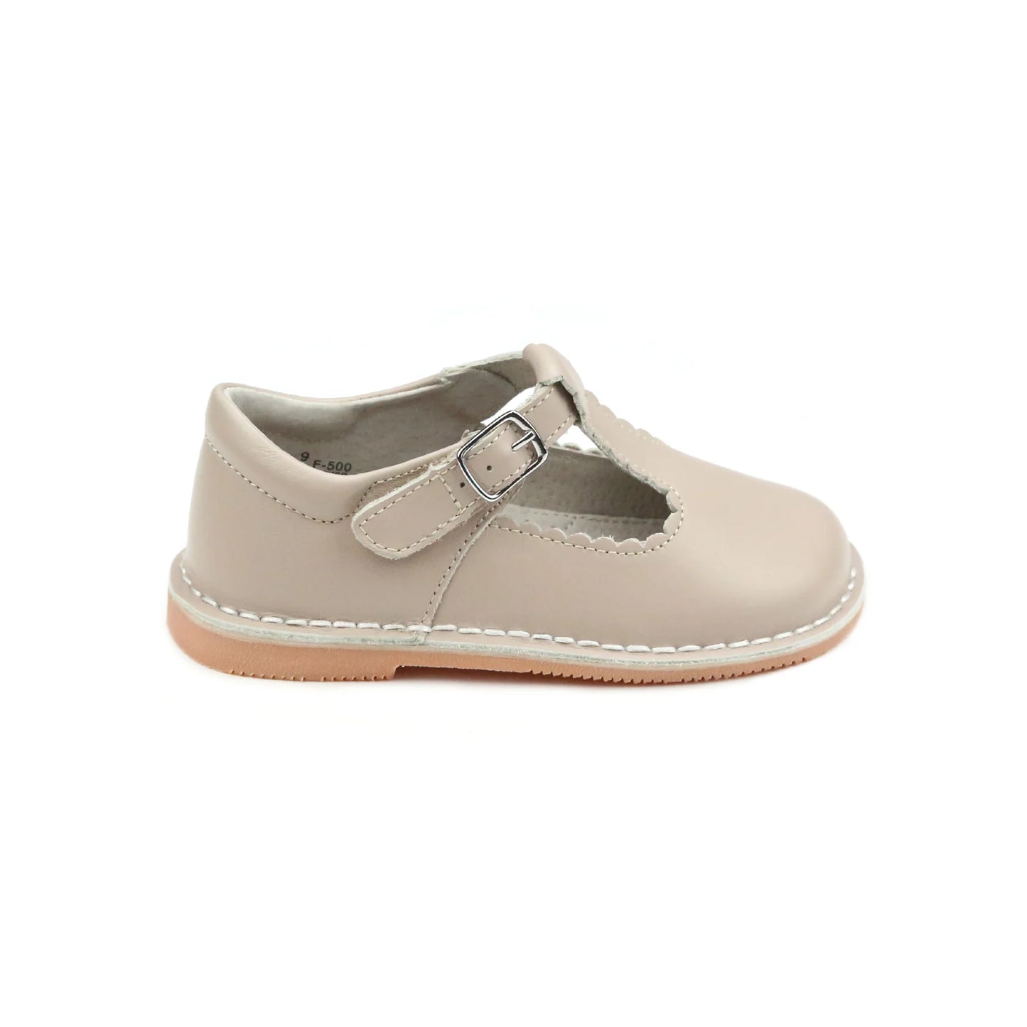 LAMOUR SELINA SCALLOPED T-STRAP- ALMOND
