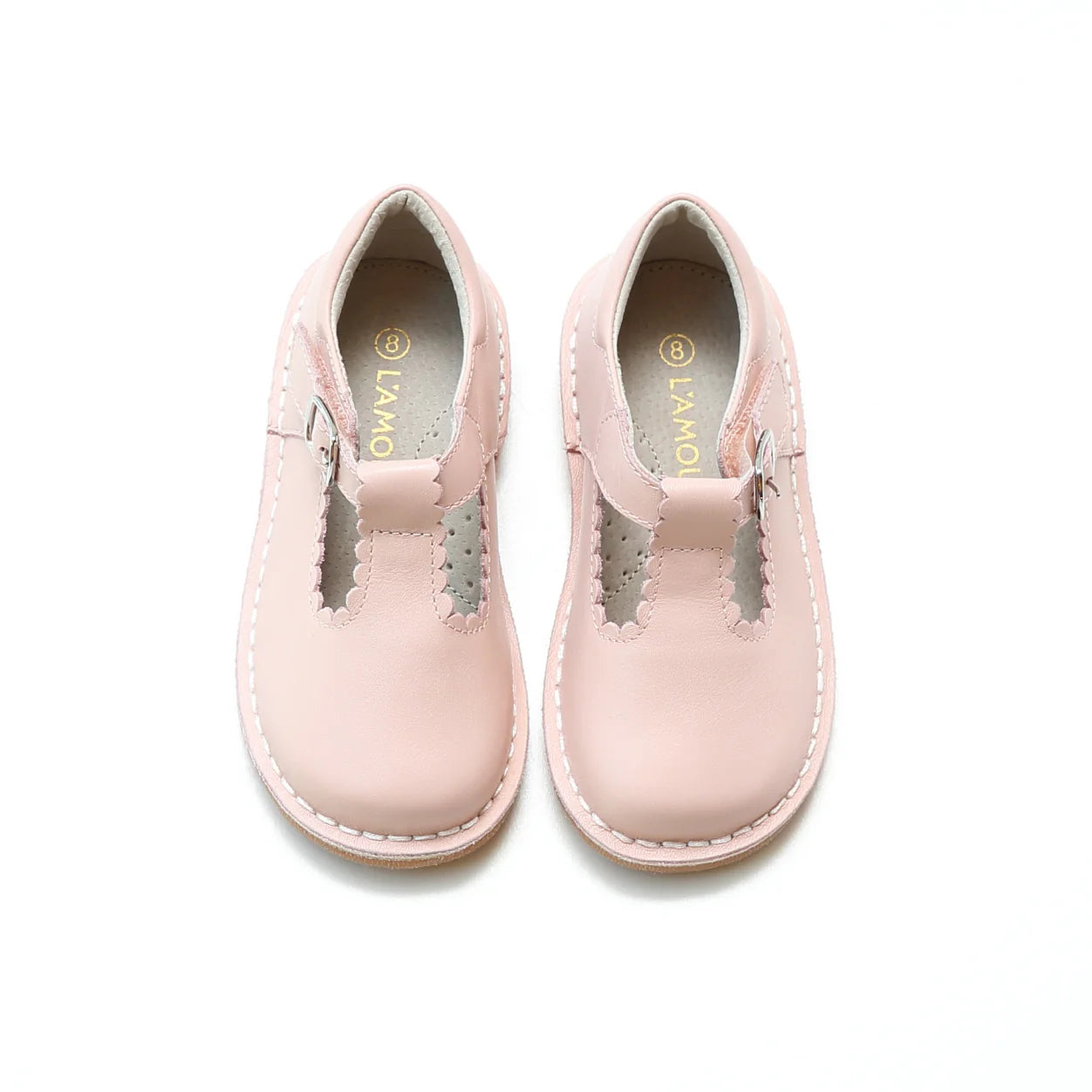 LAMOUR SELINA SCALLOPED T-STRAP-PINK