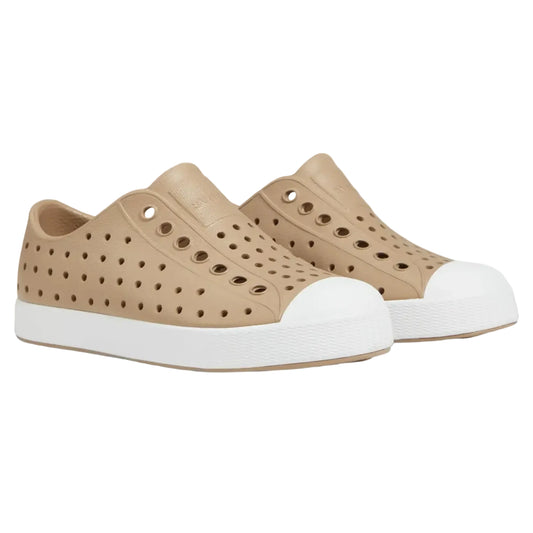 NATIVE SHOES JEFFERSON TODDLER - FLAX TAN/SHELL WHITE
