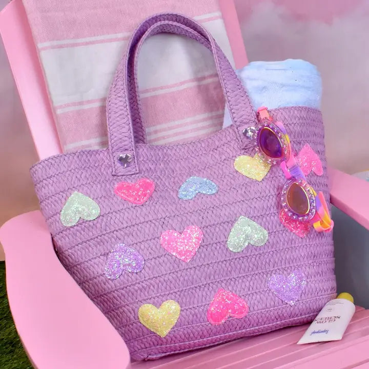 HEART STRAW TOTE