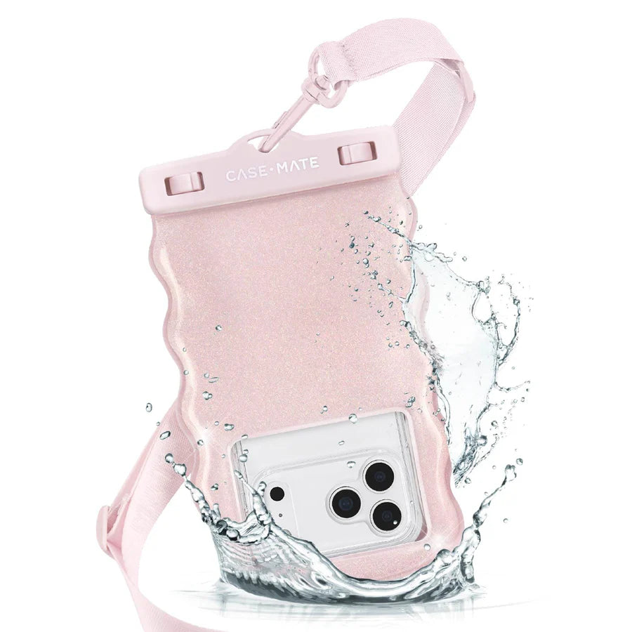 Case Mate Waterproof Phone Case-Wavy Pink Sparkle
