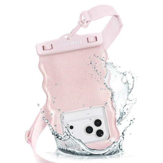 Case Mate Waterproof Phone Case-Wavy Pink Sparkle