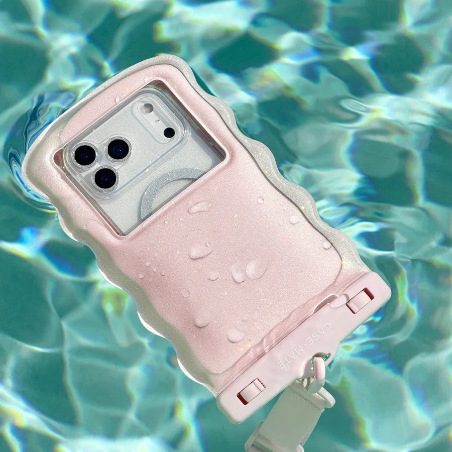 Case Mate Waterproof Phone Case-Wavy Pink Sparkle