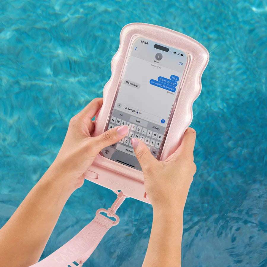 Case Mate Waterproof Phone Case-Wavy Pink Sparkle