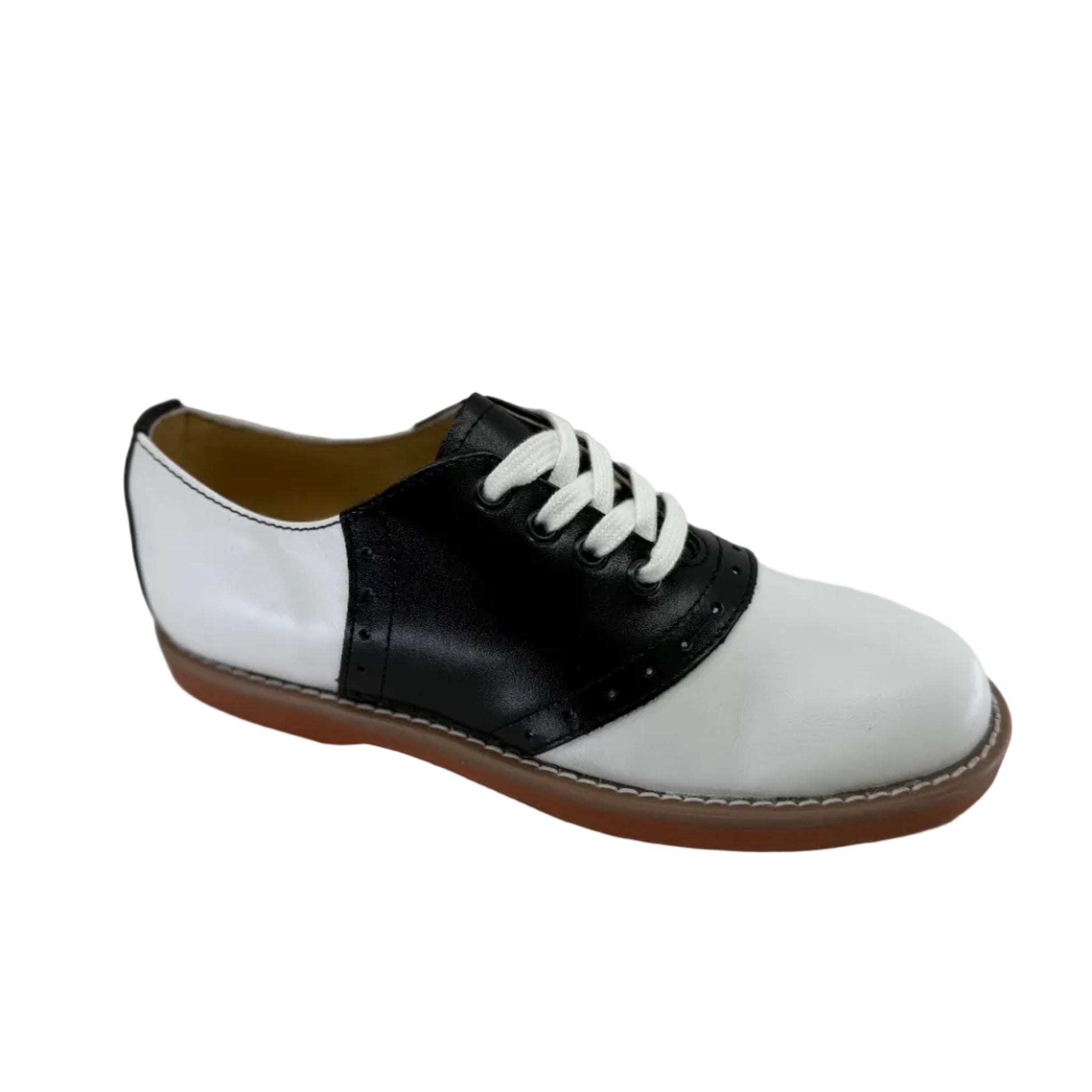 BOND LADIES LEATHER SADDLE OXFORD-WHITE & Black WHT/BLK / 6.5 / B