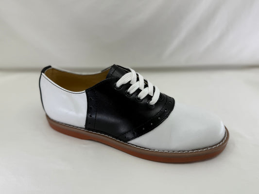 BOND LADIES WHITE/BLACK LEATHER SADDLE OXFORD