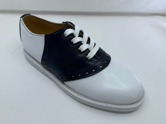 BOND LADIES WHITE & NAVY LEATHER SADDLE OXFORD