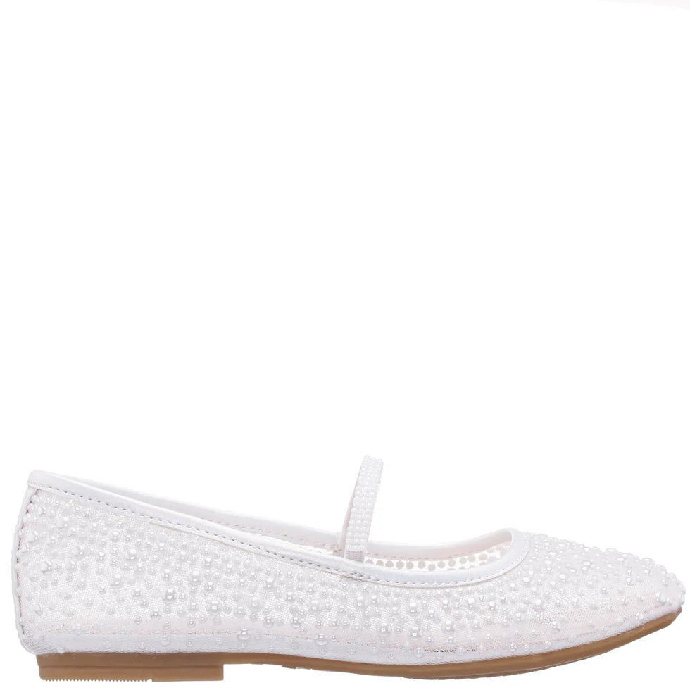 NINA GIRLS JAX BALLET FLAT-PEARL