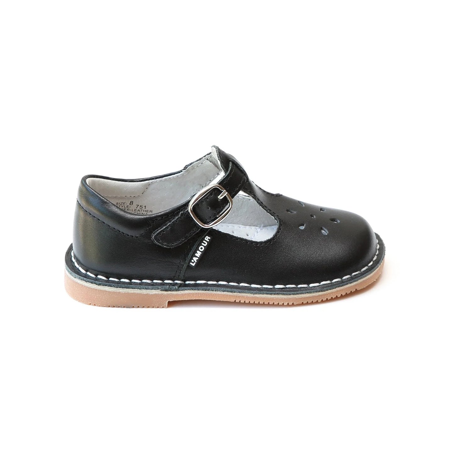 GIRLS LAMOUR JOY CLASSIC T-STRAP-BLACK