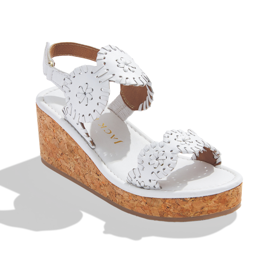 JACK ROGERS LAUREN HIGH WEDGE-WHITE