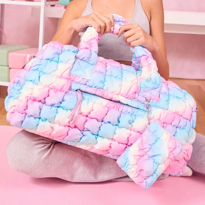 LARGE QUILTED SCRUNCHIES DUFFLE BAG