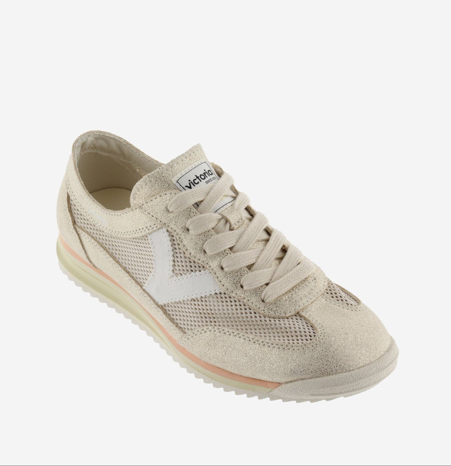 VICTORIA WOMENS SATURNO MESH SNEAKER-PLATINO