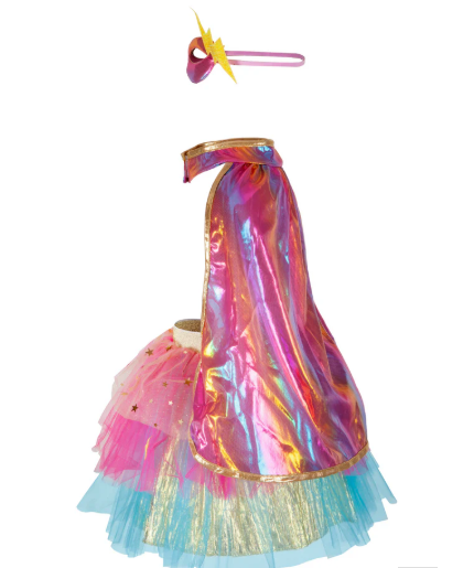 SUPER DUPER TUTU, CAPE & MASK - PINK AND GOLD