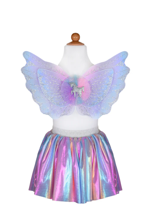 MAGICAL UNICORN SKIRT & WINGS-PASTEL 4-6