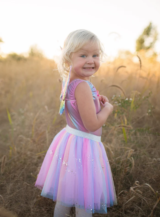 RAINBOW SEQUINS SKIRT, WINGS & WAND 4-6
