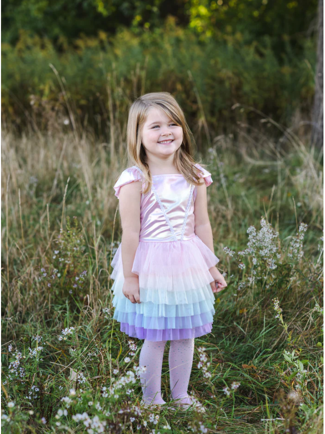 RAINBOW RUFFLE TUTU DRESS SIZE 5-6