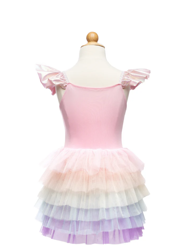 RAINBOW RUFFLE TUTU DRESS SIZE 5-6
