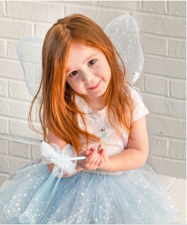 GREAT PRETENDERS IRRIDESCENT CELESTRIAL FAIRY WINGS, TUTU & WAND SZ 4-6