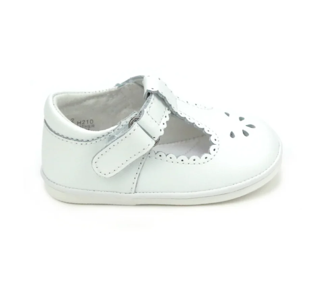 LAMOUR DOTTIE SCALLOP T-STRAP-WHITE