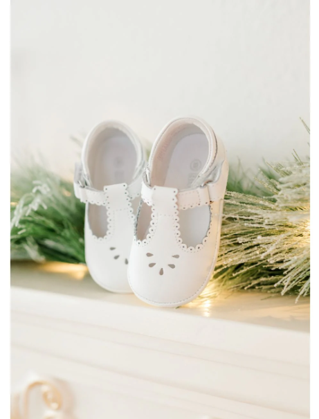 LAMOUR DOTTIE SCALLOP T-STRAP-WHITE