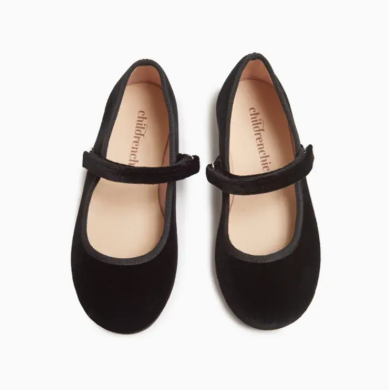 CHILDREN CHIC CASSIE VELVET MARY JANE-BLACK