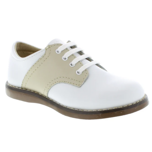 FOOTMATES CHILD'S CHEER SADDLE OXFORD - WHITE/ECRU