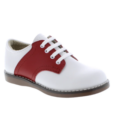 FOOTMATES CHILD'S CHEER SADDLE OXFORD-RED/WHITE