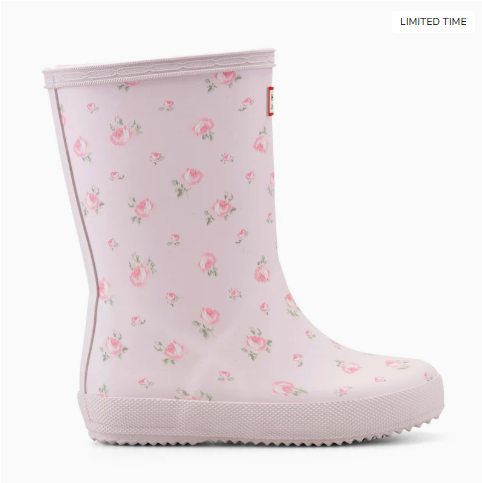 HUNTER X LOVESHACKFANCY KIDS' FIRST CLASSIC RAIN BOOT-DITSY PINK FLORAL